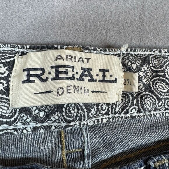 Ariat Real Denim Jeans Women 27S (28x33) Straight Leg AW2173A Low Rise Embroider - Picture 9 of 10